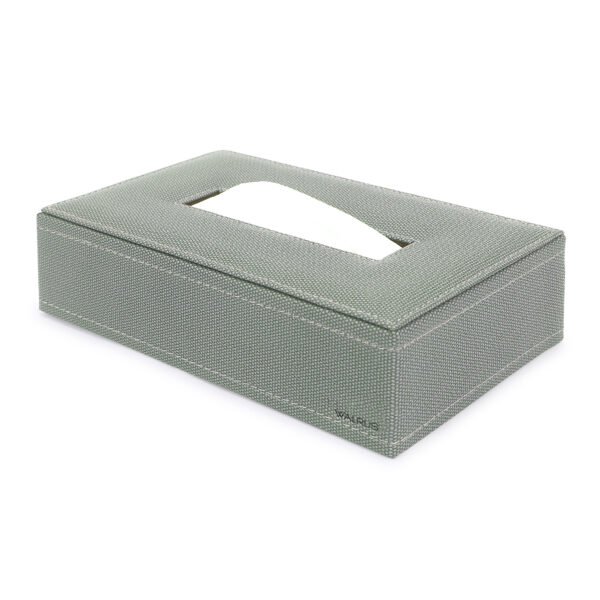 Walrus Premium Vegan Leather Tissue Box Holder with Wooden Base, Rectangular Napkin Holder & Tissue Paper Dispenser for Home, Office & Car, Facial Tissue Case Organizer In Green
