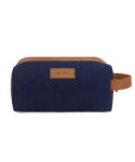 Walrus Canvas Fabric Toiletry Bag Unisex, Travel Pouch for Toiletries Shaving Kit & Cosmetics, Water Resistance for Travel Accessories, Organizer Travel Pouch for MakeUp, Blue & Brown