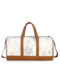 Walurs Spin II Series White-Tan Travel Duffel – 1 Outer Zip Pocket, 2 Inner Open Pockets, 1 Inner Zip Pocket, 2 Handles, Adjustable Strap, Ideal for Office, Trips