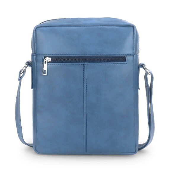Walrus Colors Series Blue Sling Bag –  Synthetic Leather, Dual Outer Pockets, Zip Closure, Unisex Design with 6-Month Warranty