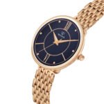 Walrus Premium Rose Gold Strap Women’s Watch with Royal Blue Round Dial – Analog Style – Formal & Casual Looks