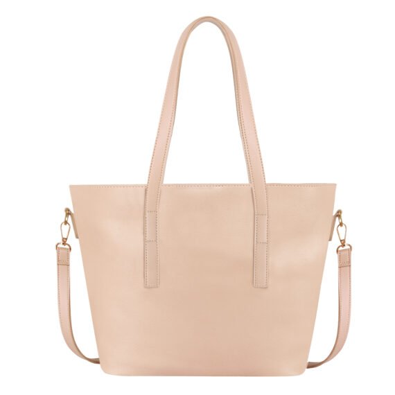 Walurs Colors Series Vegan Leather Purse for Women, Elegant Tote Bag with Long Handles, 1 Large Compartment, Crossbody Strap, Daily Use Bag in Soft Tan