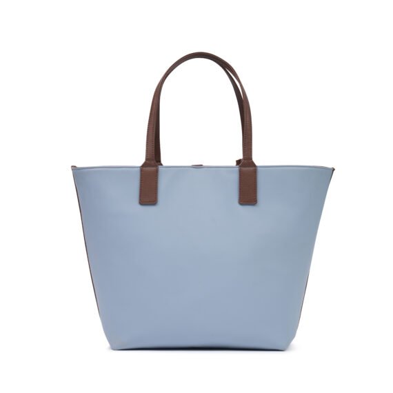 Walurs Oxford III Blue & Brown Tote for Women – Premium Vegan Leather, Hook Closure, Large Main Compartment – Stylish & Practical Bag for Work, Travel & Casual Use