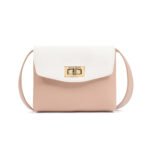 Walurs Women’s Diva III White-Beige Series Mini Purse – Elegant Vegan Leather with Twister Lock, Two Compartments, Compact Design – Everyday or Travel Use