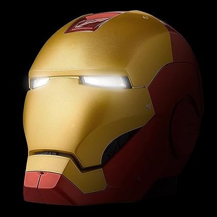 Walrus Marvel-Inspired Iron Man Helmet Speaker – Wireless Bluetooth, Stereo Audio, Multi-Mode Playback – Great for Desk, Gaming & Parties – Gold Red Edition