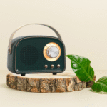 Walrus Retro Series Bluetooth Speaker – 3W Portable Rechargeable Speaker with FM, Memory Card Slot, 500mAh Battery, 10m Bluetooth Range – Ideal for Outdoor & Desktop Use – Green