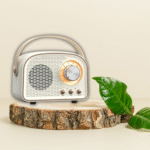 Walrus Retro Series Bluetooth Speaker – 3W Portable Rechargeable Speaker with FM, Memory Card Slot, 500mAh Battery, 10m Bluetooth Range – Ideal for Outdoor & Desktop Use – Beige