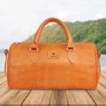 Walrus Weave Series Beige Vegan Leather Travelling Duffle Bag