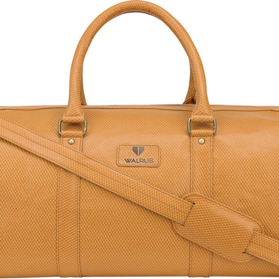 Walrus Animal II Series Beige Vegan Leather Travelling Duffle Bag