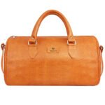 Walrus Weave Series Beige Vegan Leather Travelling Duffle Bag