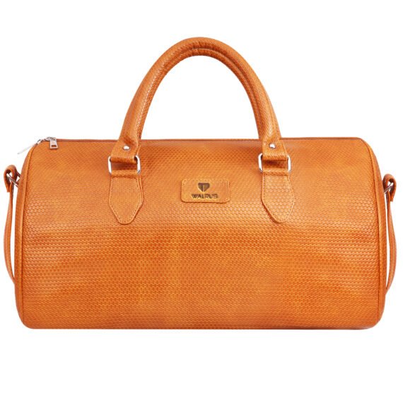 Walrus Weave Series Beige Vegan Leather Travelling Duffle Bag