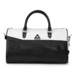 Walrus Stripes Series White Vegan Leather Travelling Duffle Bag