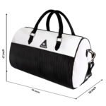 Walrus Stripes Series White Vegan Leather Travelling Duffle Bag