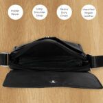 Walrus Classic Series Black Synthetic Leather Sling Bag