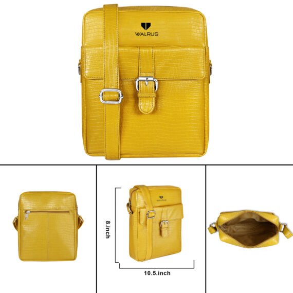 Walrus Colorpop Series Yellow Synthetic Leather Sling Bag