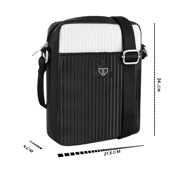 Walrus Stripes Series White Vegan Leather Sling Bag