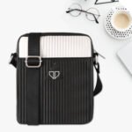 Walrus Stripes Series White Vegan Leather Sling Bag