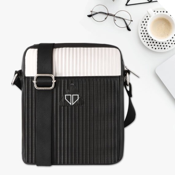 Walrus Stripes Series White Vegan Leather Sling Bag