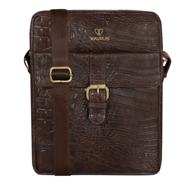 Walrus Animal Series Brown Synthetic Leather Sling Bag