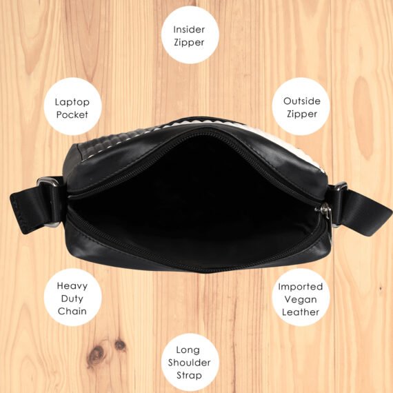 Walrus Stripes Series White Vegan Leather Sling Bag