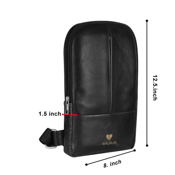 Walrus Veteran Series Black Synthetic Leather Cross Body Sling Bag