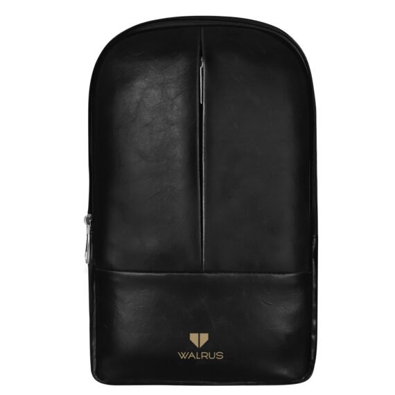 Walrus Veteran Series Black Synthetic Leather Cross Body Sling Bag