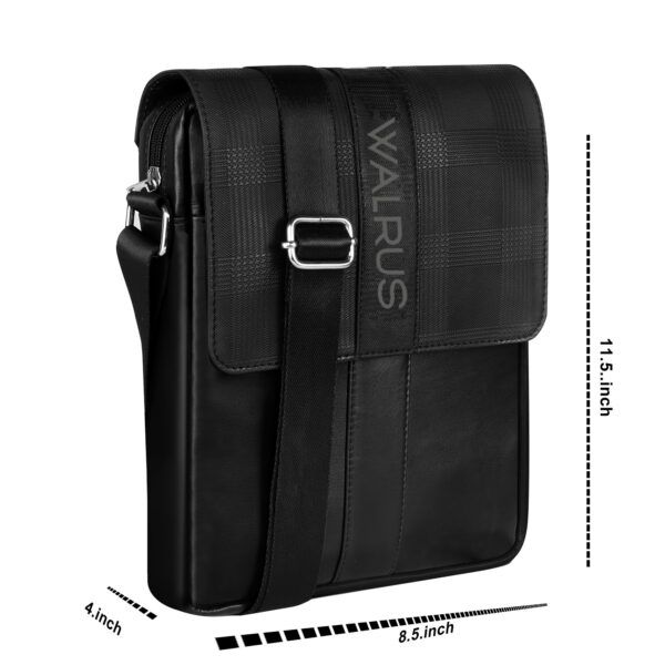 Walrus Classic Series Black Synthetic Leather Sling Bag