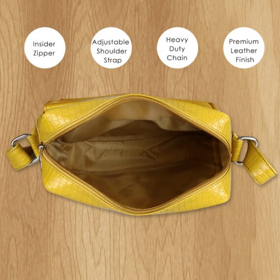 Walrus Colorpop Series Yellow Synthetic Leather Sling Bag