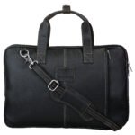 Walrus Sleek Black Slim Synthetic Leather Laptop Messenger Bag