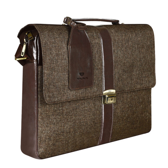 Walrus Fusion Series Brown Jute Fabric 15.6 Inch Laptop Messenger Bag With Laptop Compartment