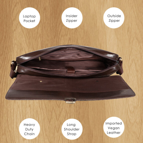 Walrus Fusion Series Brown Jute Fabric 15.6 Inch Laptop Messenger Bag With Laptop Compartment