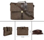Walrus Fusion Series Brown Jute Fabric 15.6 Inch Laptop Messenger Bag With Laptop Compartment