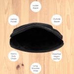 Walrus Stripes Series Black Vegan Leather 15.6 Inch Laptop Messenger Bag