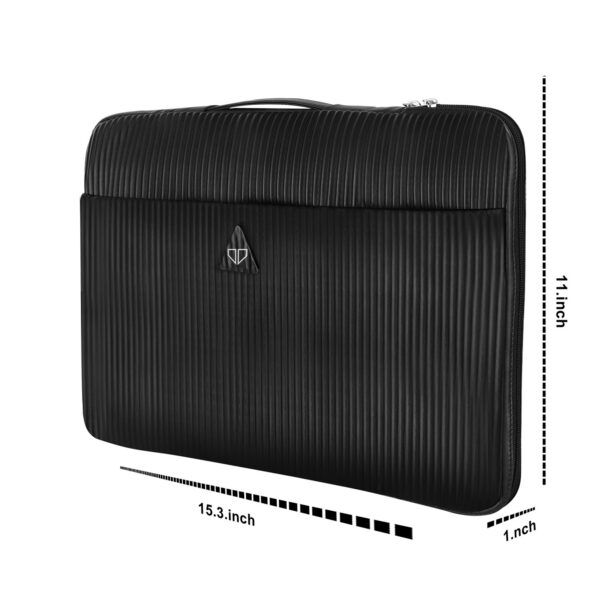 Walrus Stripes Series Black Vegan Leather 15.6 Inch Laptop Messenger Bag