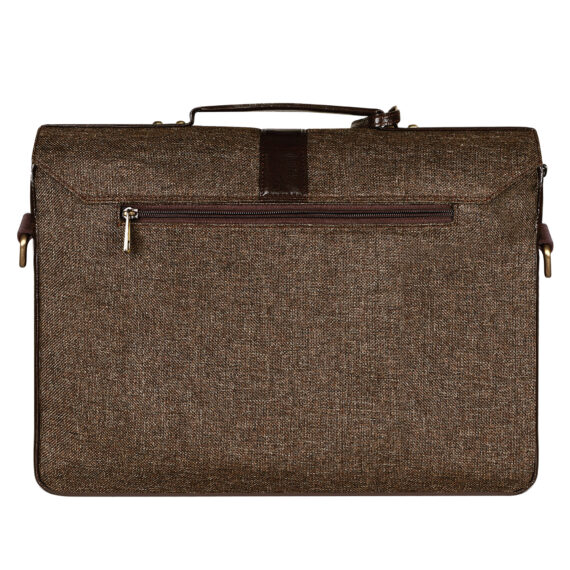 Walrus Fusion Series Brown Jute Fabric 15.6 Inch Laptop Messenger Bag With Laptop Compartment