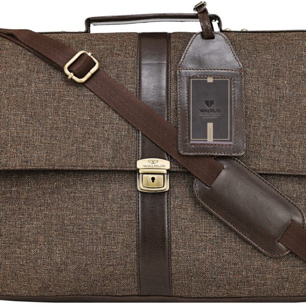 Walrus Fusion Series Brown Jute Fabric 15.6 Inch Laptop Messenger Bag With Laptop Compartment