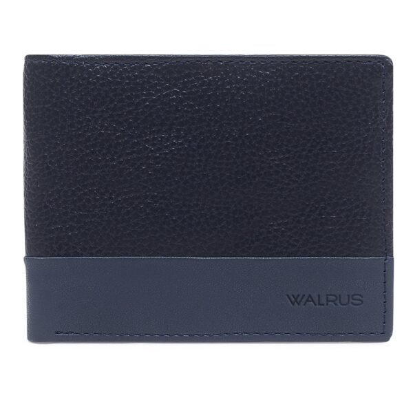 Walrus Blue Color Nature Friendly Vegan Leather Bi Fold Men Wallet