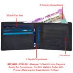 Walrus Blue Color Premium Genuine Leather Bi Fold Bi Fold Men Wallet