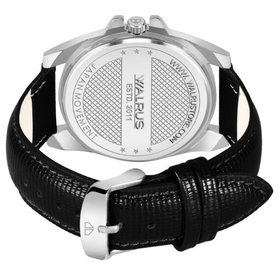 Walrus Black Dial Analog Leather Strap Wrist Watch For Men