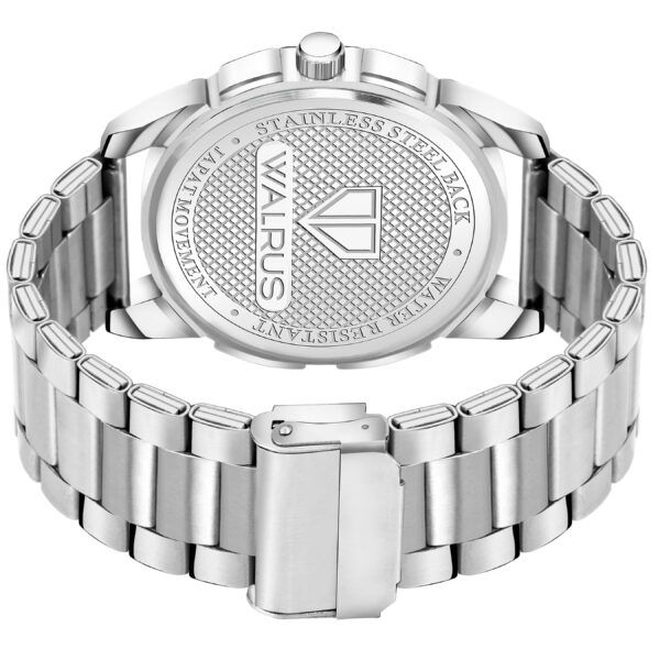 Walrus Blue Dial Analog Day Date Function Metal Chain Wrist Watch For Men