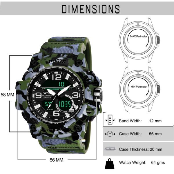 Walrus Green Analog Digital Wrist Watch For Men