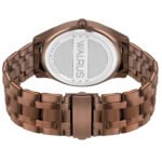 Walrus Brown Dial Analog Brass Chain Wrist Watch For Men With PUSH Button Lock