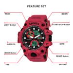 Walrus Red Analog Digital Wrist Watch For Men