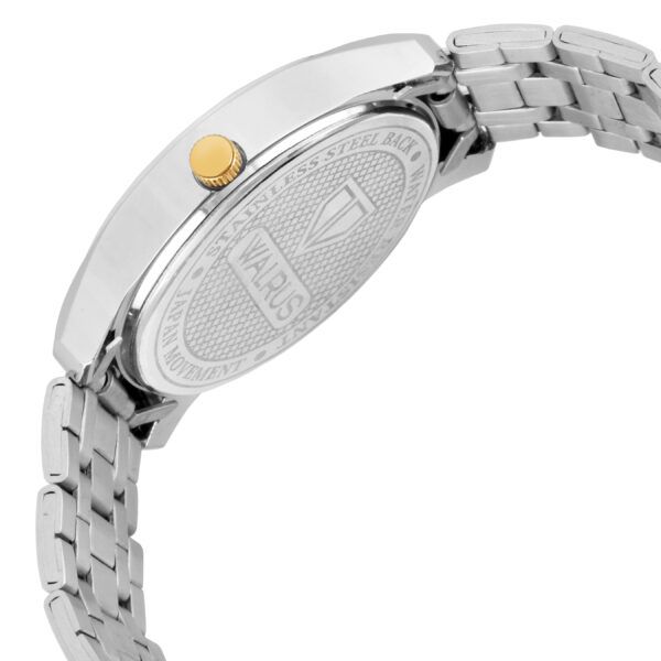 Walrus Silver Dial Analog Day Date Function Metal Chain Wrist Watch For Men With PUSH Button Lock