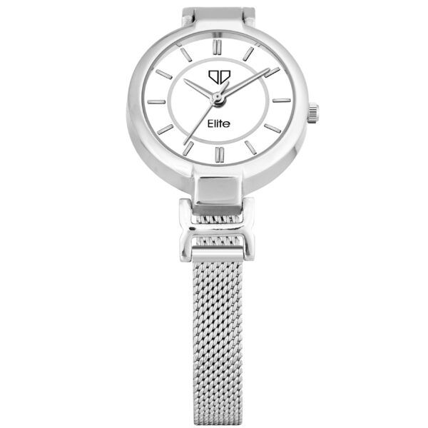 Walrus White Dial Analog Metal Chain Wrist Watch For Women