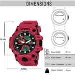 Walrus Red Analog Digital Wrist Watch For Men