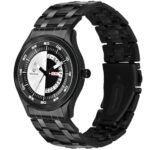 Walrus Black Dial Analog Brass Chain Wrist Watch For Men With PUSH Button Lock