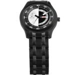 Walrus Black Dial Analog Brass Chain Wrist Watch For Men With PUSH Button Lock