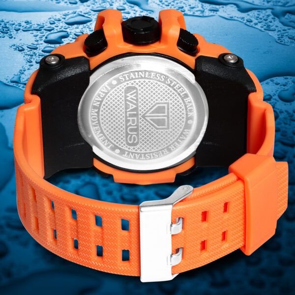 Walrus Orange Analog Digital Wrist Watch For Men