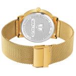Walrus Gold Dial Analog Brass Chain Wrist Watch For Men With PUSH Button Lock